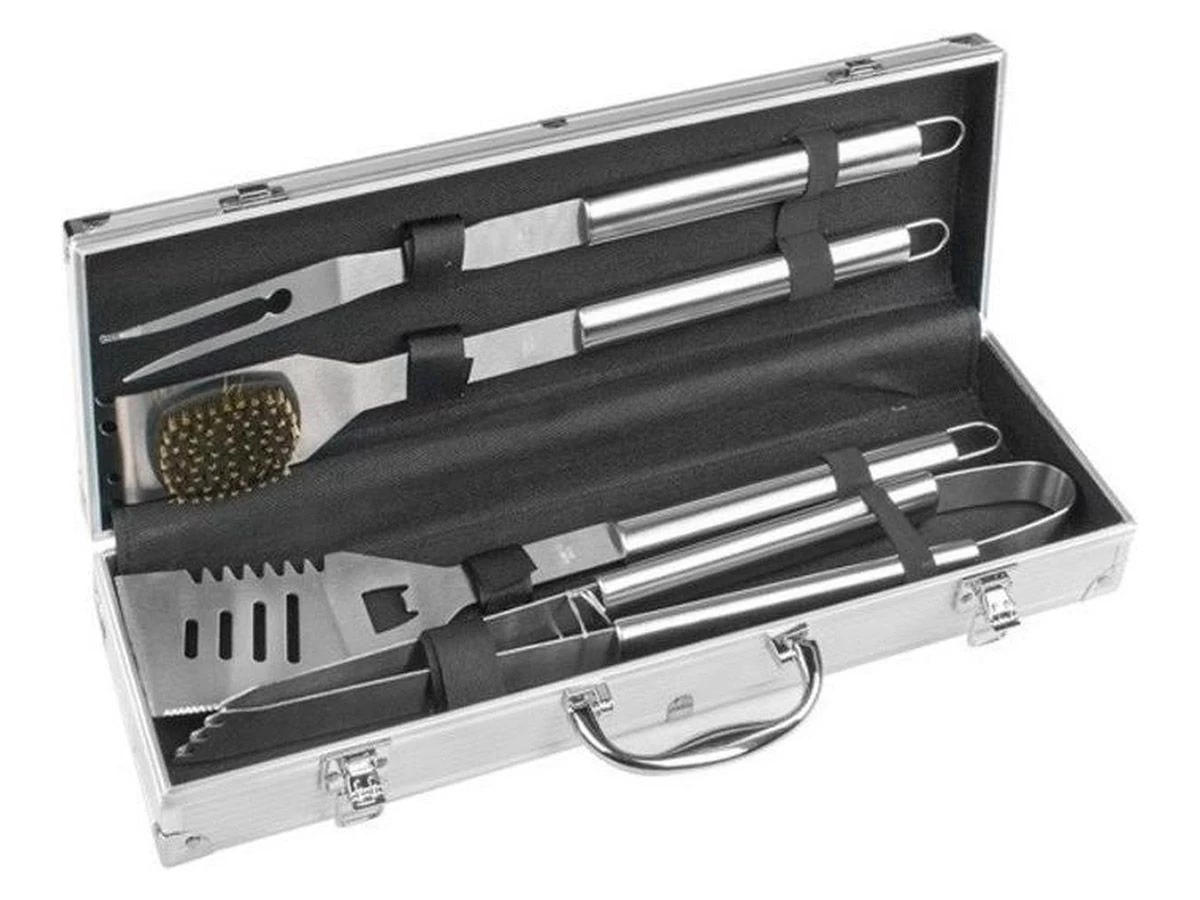 BBQ 4-delige gereedschapset in koffer Merkloos BBQ 4-delige Gereedschapset In Koffer -Wildernis Kampeer Winkel