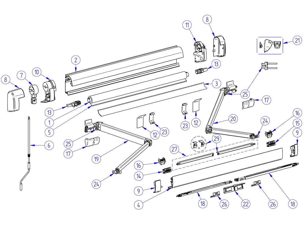 Thule Omnistor set eindkappen cassette 5200 Thule Omnistor Set Eindkappen Cassette 5200 -Wildernis Kampeer Winkel 528466 528466 images other thule omnistor 5200 spare parts 3 ecommerce 1