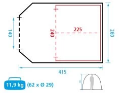 Obelink Benidorm 4 CoolDark Tunneltent 4 Obelink Benidorm 4 CoolDark Tunneltent -Wildernis Kampeer Winkel 576613 576613 images other obelink benidorm 4 blue afb7 2 ecommerce