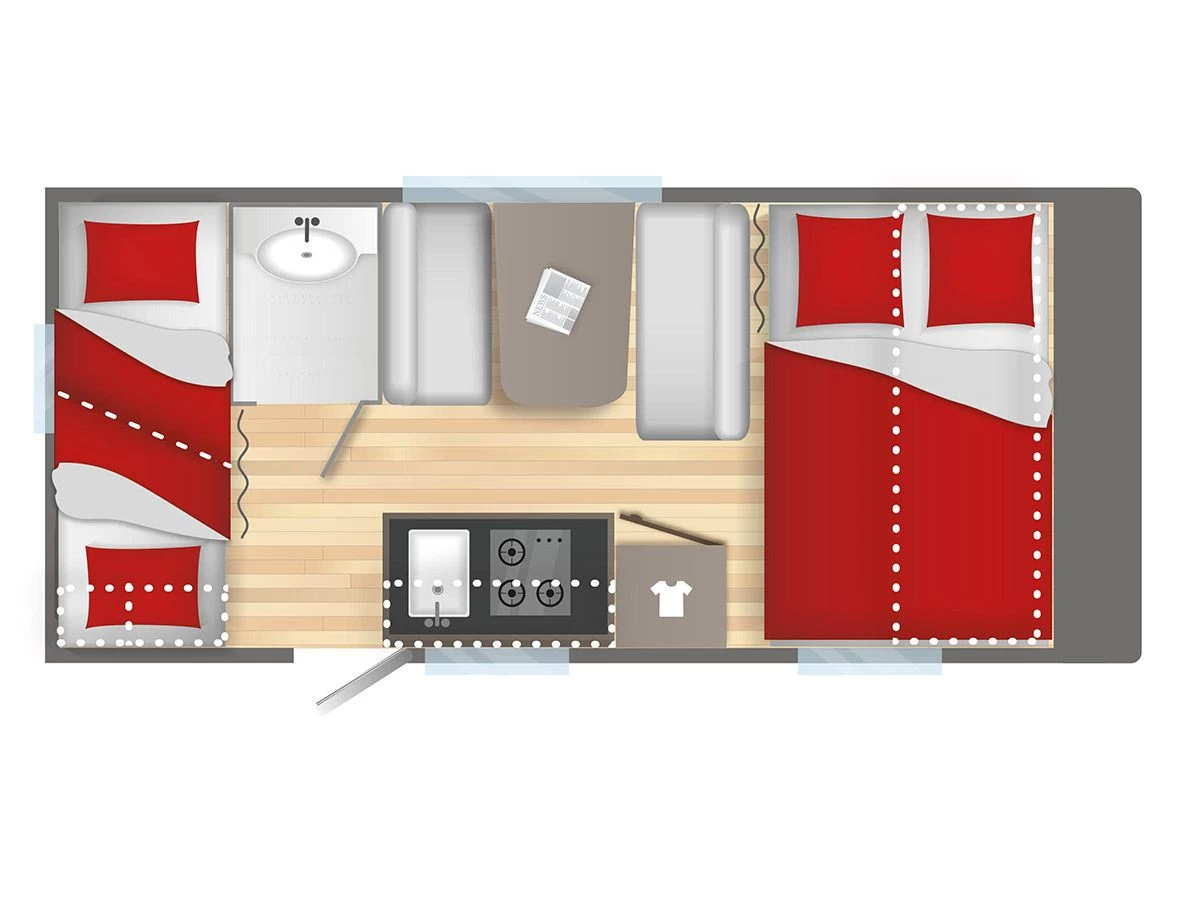 Caravelair Alba 466 Family caravan Caravelair Alba 466 Family Caravan -Wildernis Kampeer Winkel caravelair alba 466 2022 2 plattegrond ecommerce 0d8e