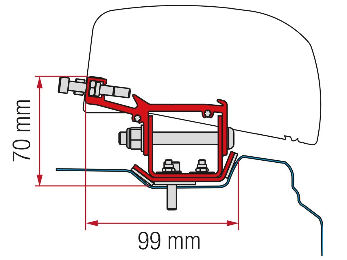 Fiamma adapter F40Van Trafic/Vivaro/Talento/NV300 L2 Fiamma Adapter F40Van Trafic/Vivaro/Talento/NV300 L2 -Wildernis Kampeer Winkel fiamma adapter f40 trafic l2 ecommerce 175b