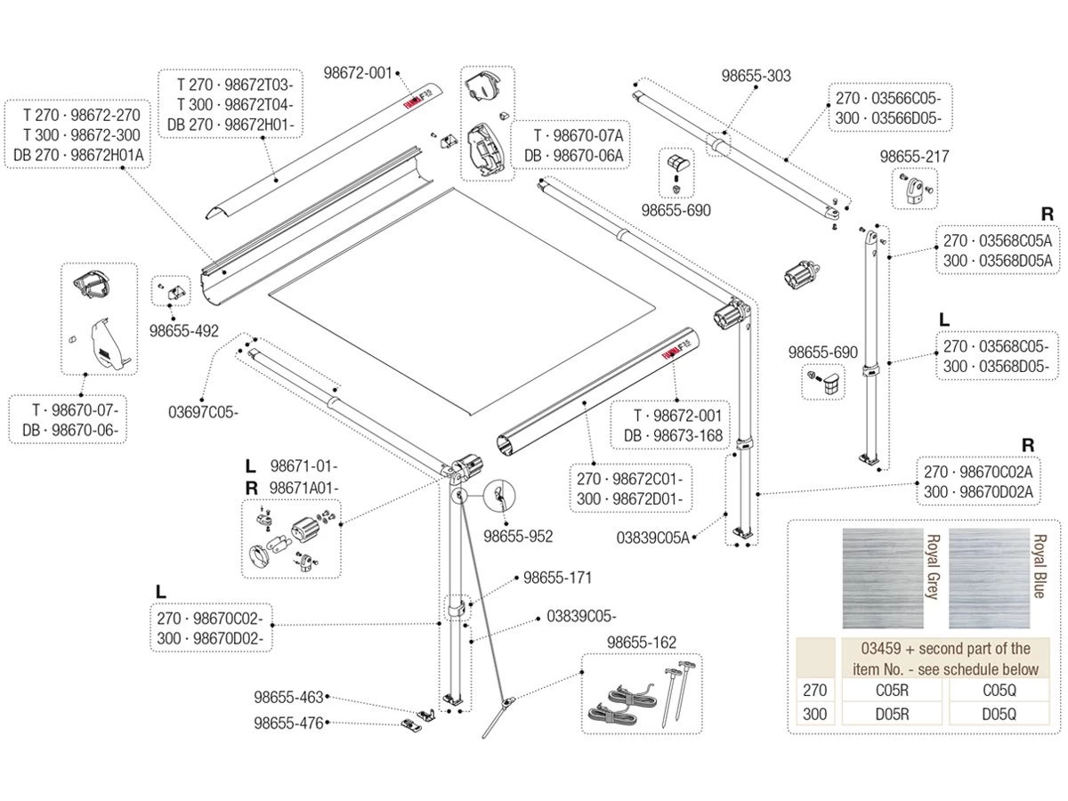 Fiamma staander rechts F35 Pro 300 Fiamma Staander Rechts F35 Pro 300 -Wildernis Kampeer Winkel fiamma f35pro 270 300 spare parts 3 ecommerce 63ef 6 2