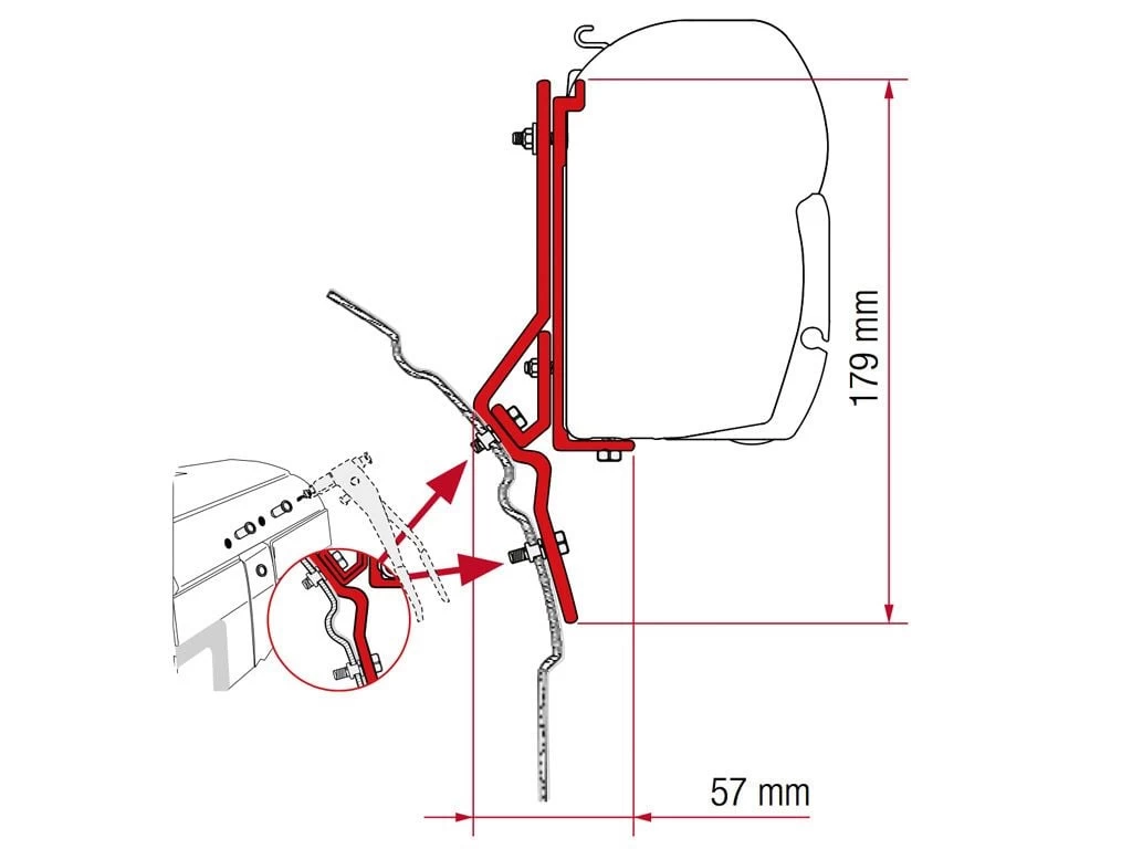 Fiamma F45 adapter VW T4 - VW T4 Lift Roof Fiamma F45 Adapter VW T4 - VW T4 Lift Roof -Wildernis Kampeer Winkel fiamma f45 adapter vw t4 ecommerce 2ed6