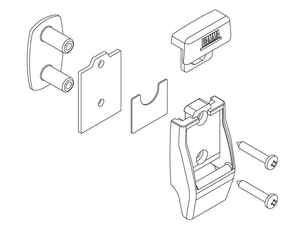 Fiamma aluminium wandhouders Fiamma Aluminium Wandhouders -Wildernis Kampeer Winkel fiamma wandhouders plastic 2 stuks tekening 1 ecommerce e361 1 1