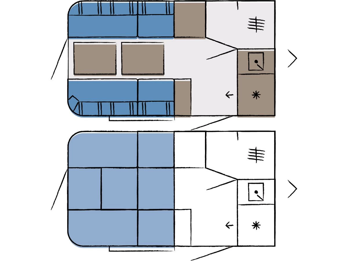 Hobby Beachy 360 caravan Hobby Beachy 360 Caravan -Wildernis Kampeer Winkel hobby beachy 360 2022 3 plattegrond ecommerce f404