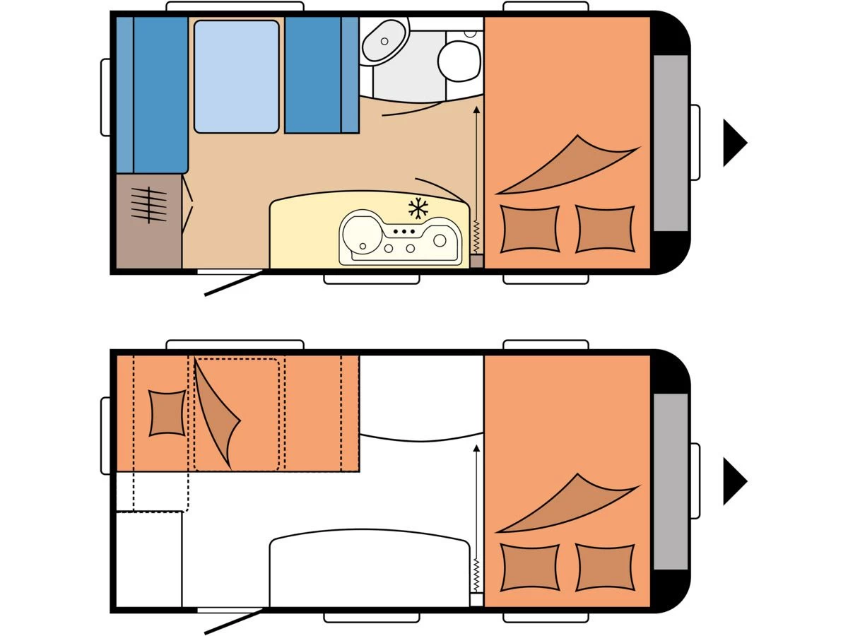 Hobby De Luxe 440 SF caravan Hobby De Luxe 440 SF Caravan -Wildernis Kampeer Winkel