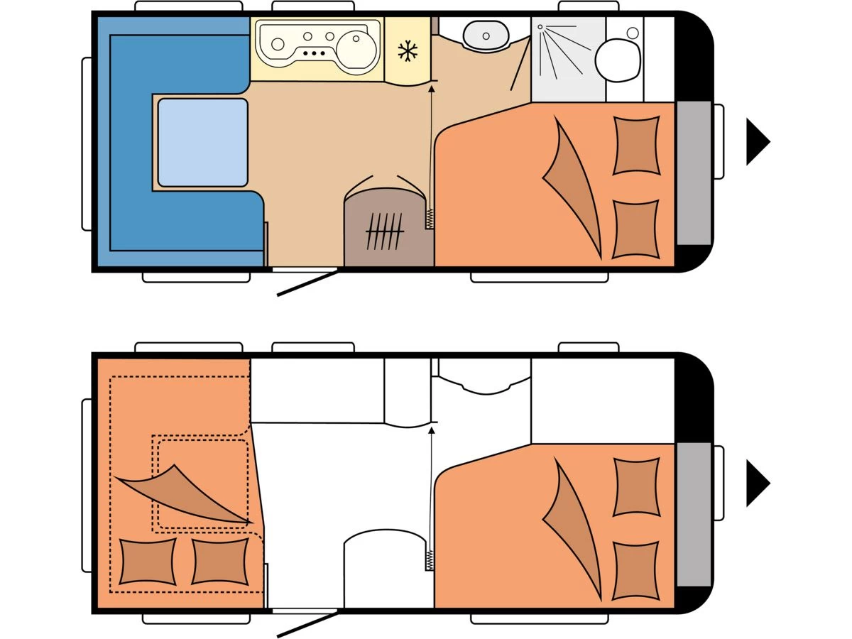 Hobby De Luxe 460 UFe caravan Hobby De Luxe 460 UFe Caravan -Wildernis Kampeer Winkel
