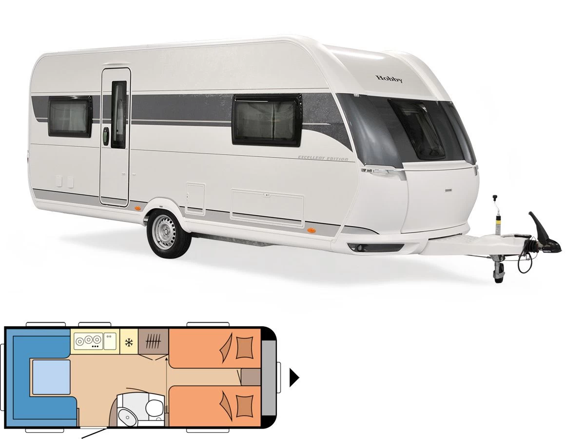 Hobby Excellent Edition 540 UL caravan Hobby Excellent Edition 540 UL Caravan -Wildernis Kampeer Winkel