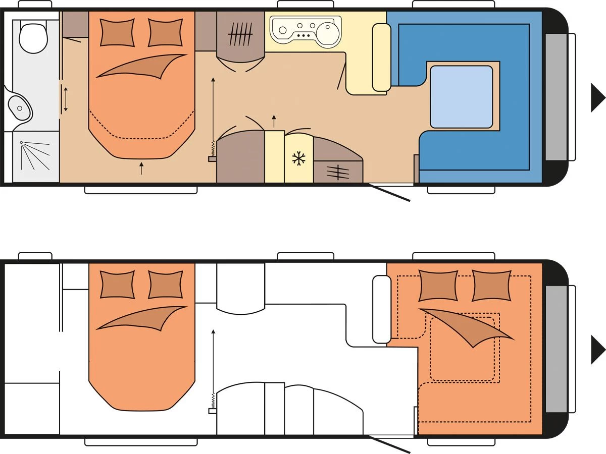 Hobby Prestige 720 WQC caravan Hobby Prestige 720 WQC Caravan -Wildernis Kampeer Winkel hobby prestige 720 wqc 2022 3 plattegrond ecommerce 7141
