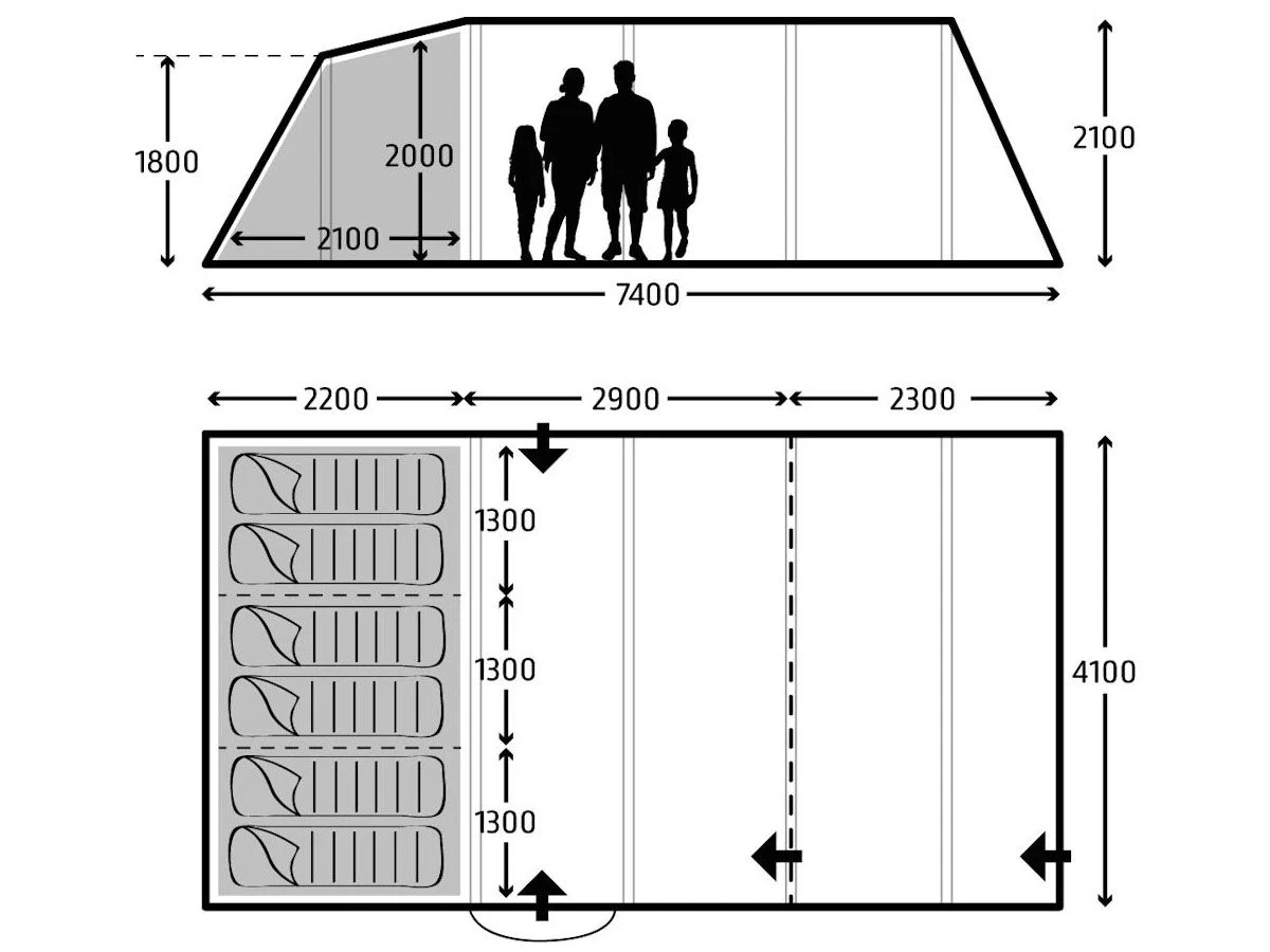 Kampa Croyde 6 tunneltent Kampa Croyde 6 Tunneltent -Wildernis Kampeer Winkel kampa croyde 6 plattegrond ecommerce 7d19