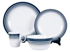 Bo-Camp Navy 16-delig Serviesset -Wildernis Kampeer Winkel melamine servies 16delig navy 1 ecommerce ca7b