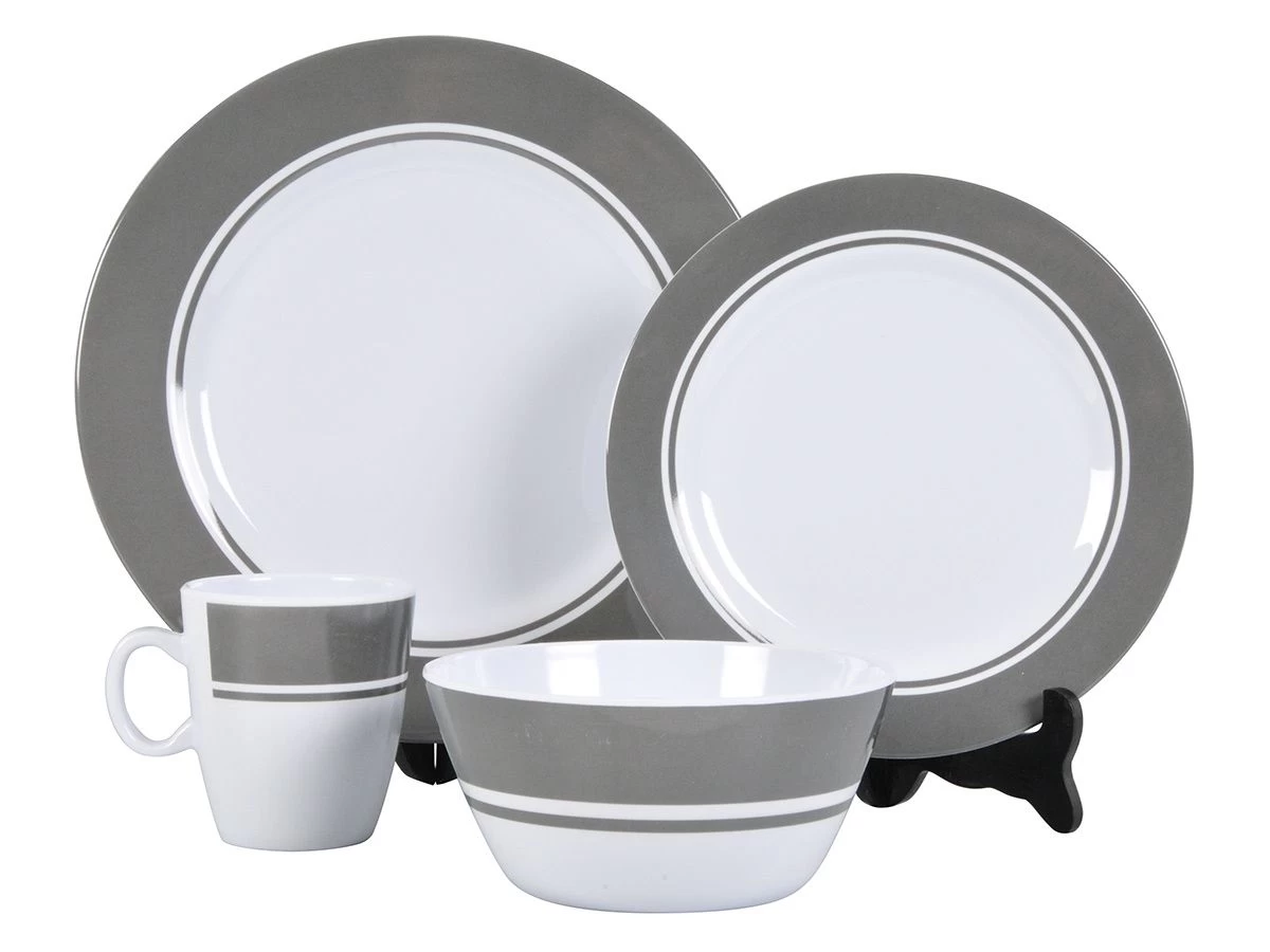 Bo-Camp grijs 16-delig serviesset Bo-Camp Grijs 16-delig Serviesset -Wildernis Kampeer Winkel melamineservies16dlggrijs ecommerce b465