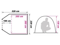 Obelink Shelter 3 CoolDark Koepeltent -Wildernis Kampeer Winkel obelink shelter 3 cooldark floor plan ecommerce 7d85