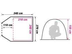 Obelink Shelter 4 CoolDark Koepeltent 7 Obelink Shelter 4 CoolDark Koepeltent -Wildernis Kampeer Winkel obelink shelter 4 cooldark floor plan ecommerce f6e0