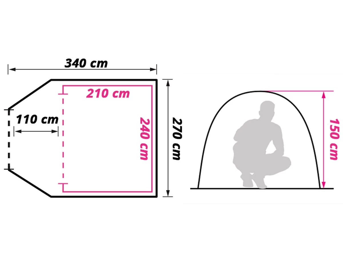 Obelink Shelter 4 CoolDark koepeltent Obelink Shelter 4 CoolDark Koepeltent -Wildernis Kampeer Winkel obelink shelter 4 cooldark floor plan ecommerce f6e0